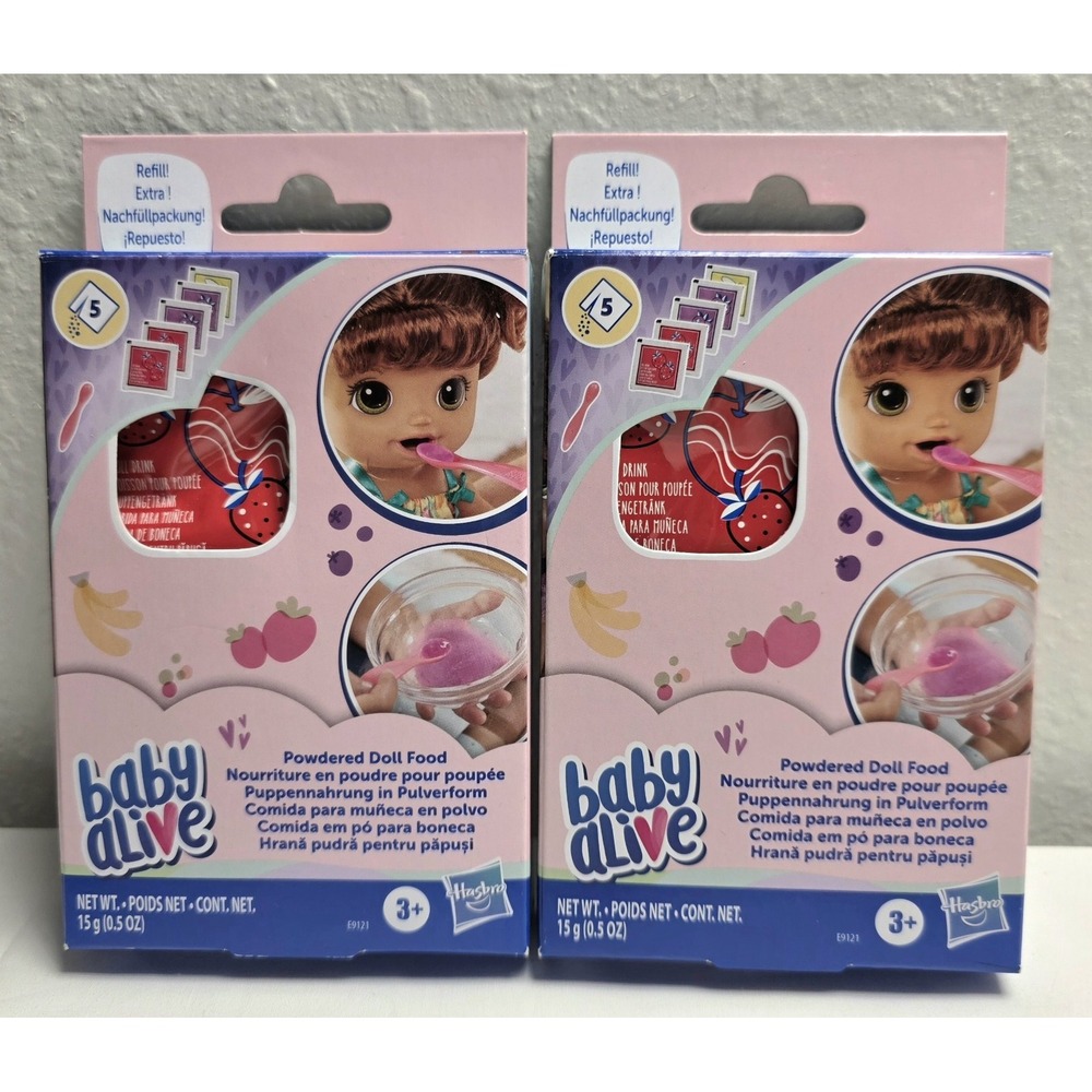 Baby Alive Powdered Doll Food x 2 Boxes Hasbro E9121